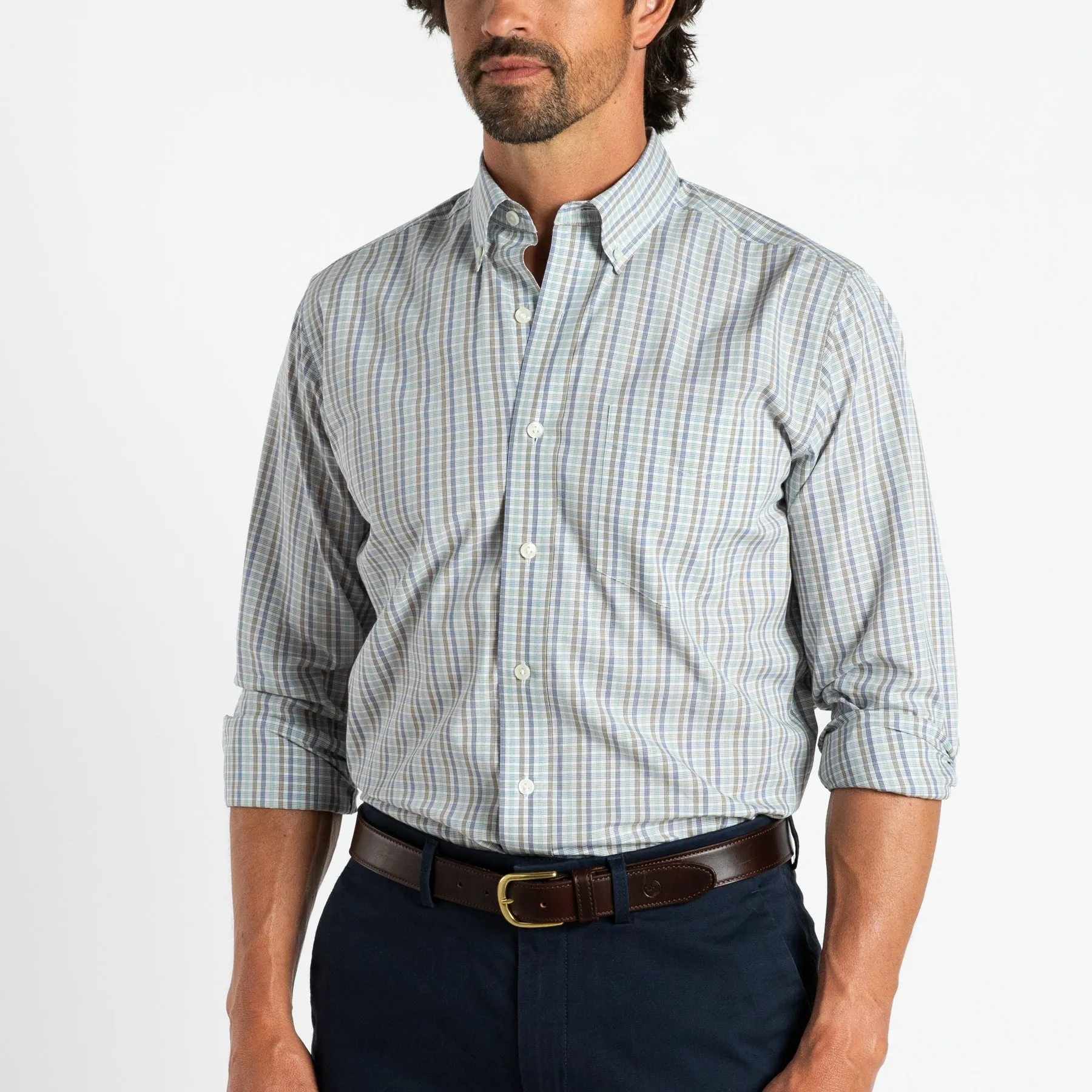 Mildren Plaid Cotton Poplin Sport Shirt