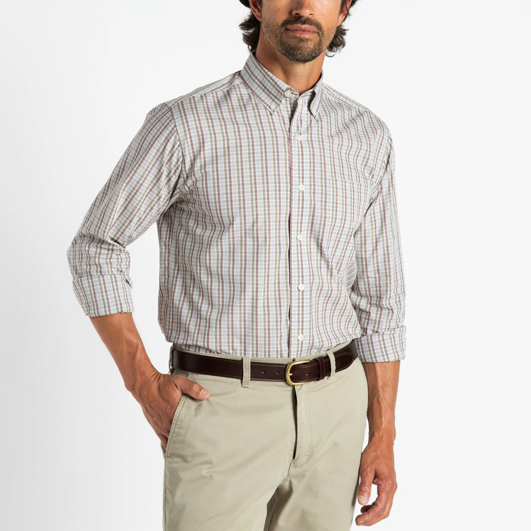 Mildren Plaid Cotton Poplin Sport Shirt