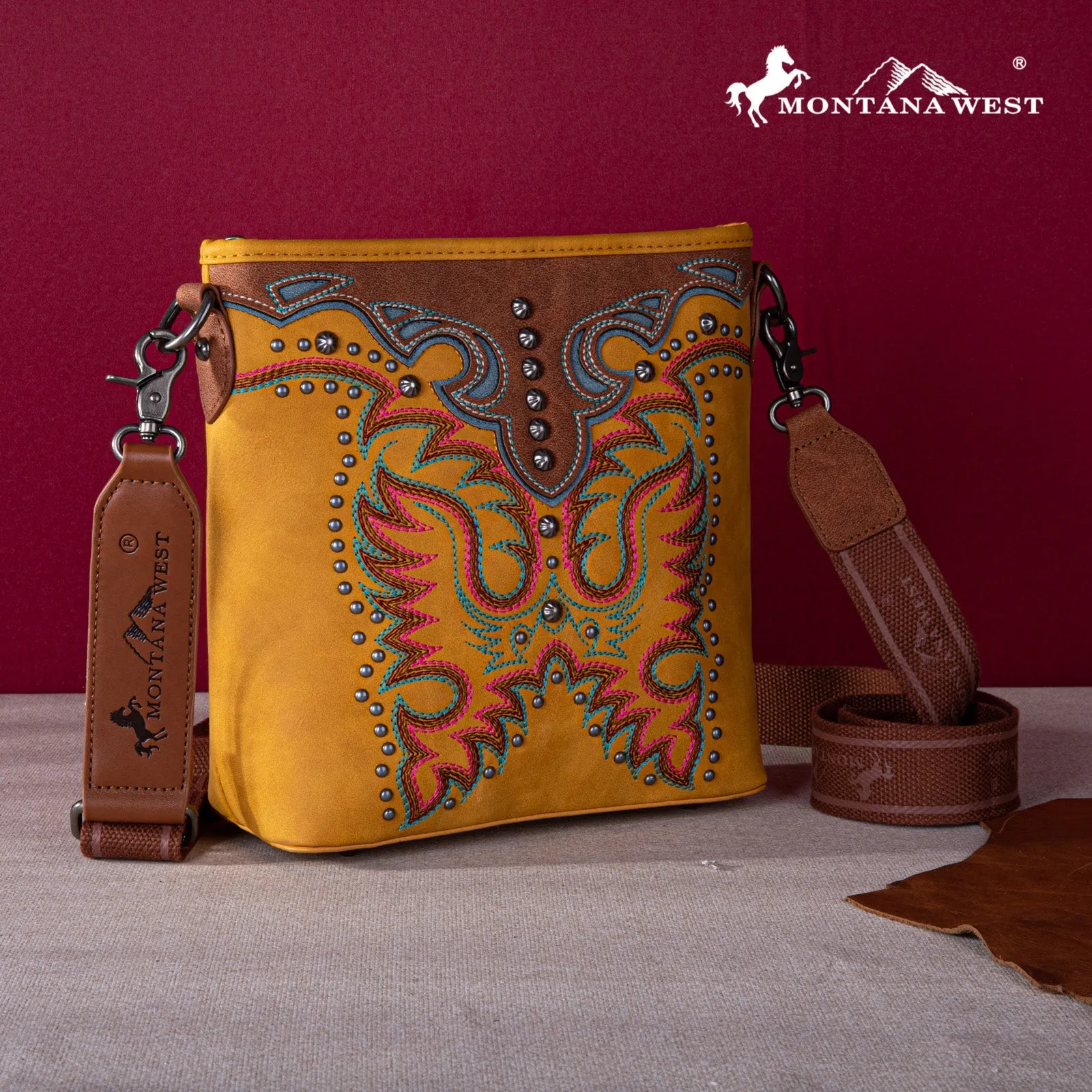 Montana West Embroidered Concealed Carry Crossbody Bag