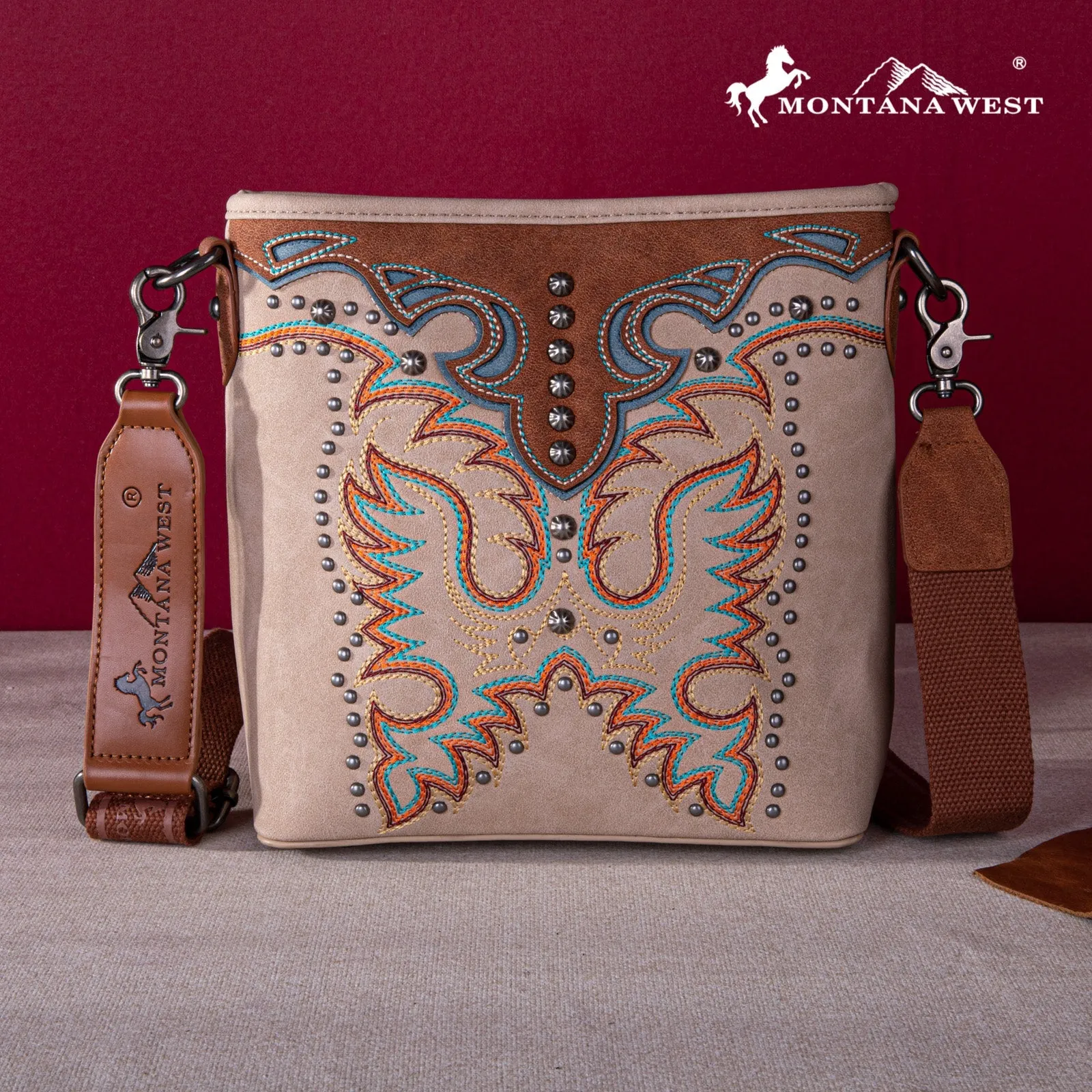 Montana West Embroidered Concealed Carry Crossbody Bag