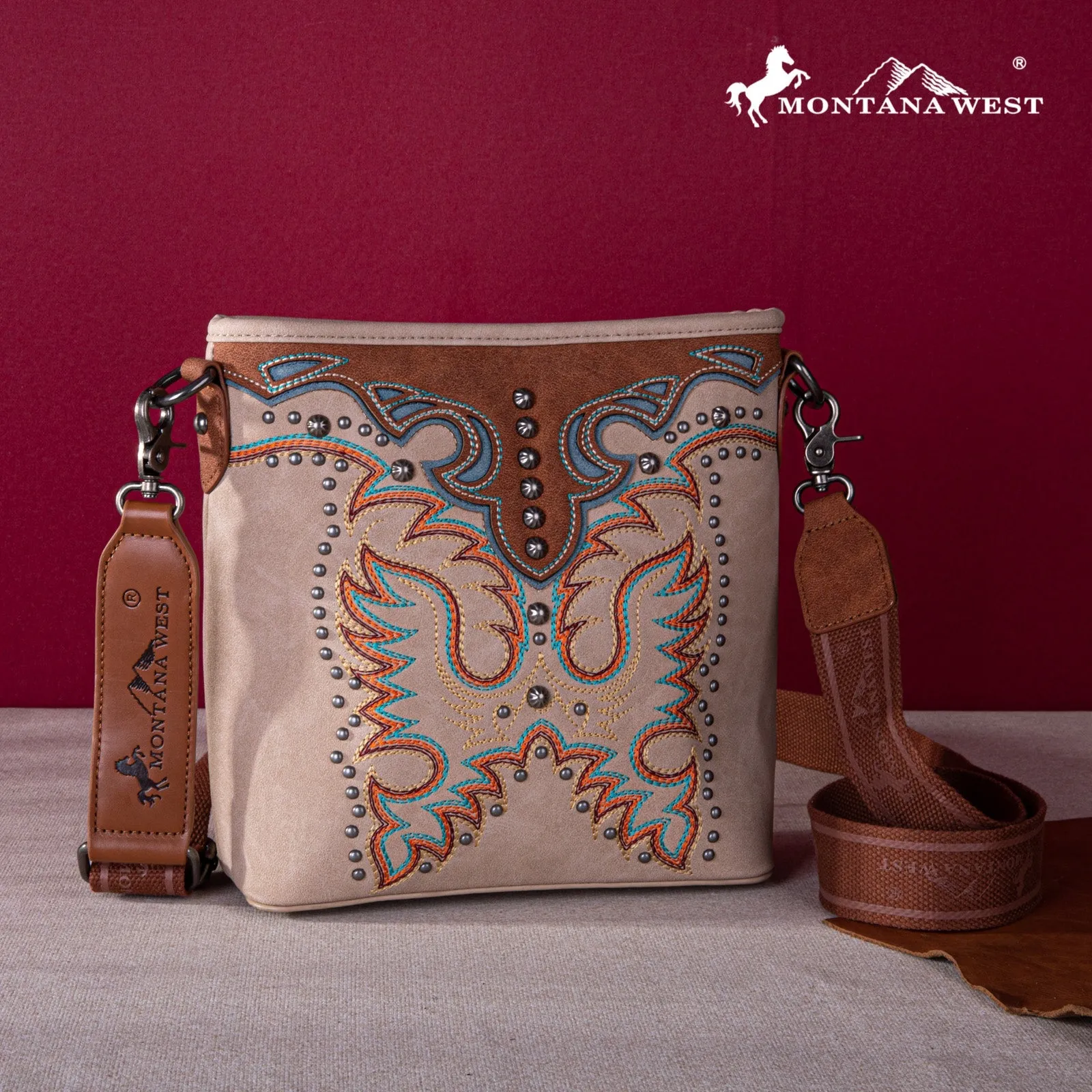 Montana West Embroidered Concealed Carry Crossbody Bag