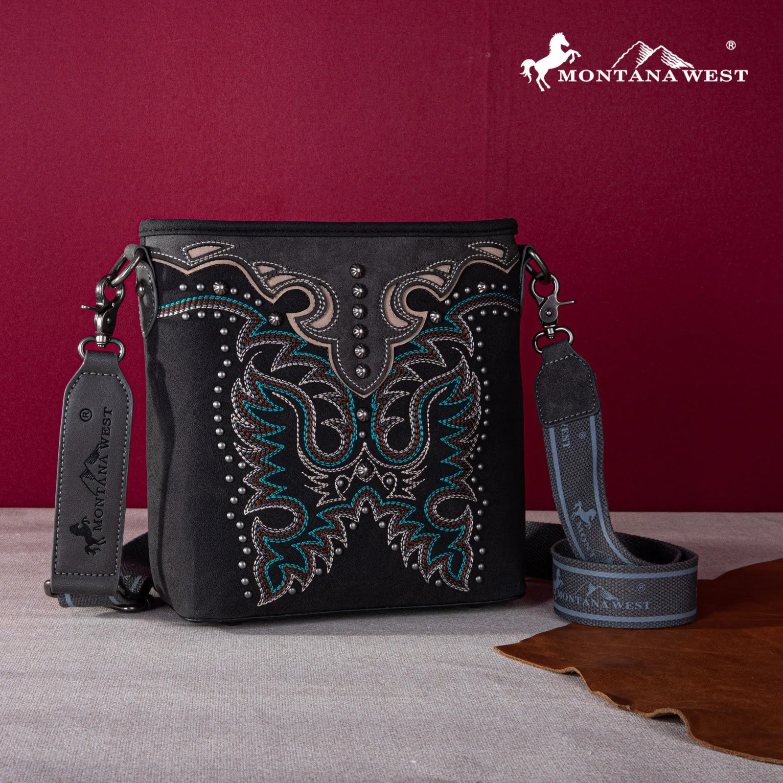 Montana West Embroidered Concealed Carry Crossbody Bag