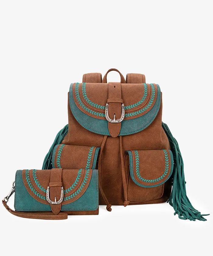 Montana West Fringe Backpack Set