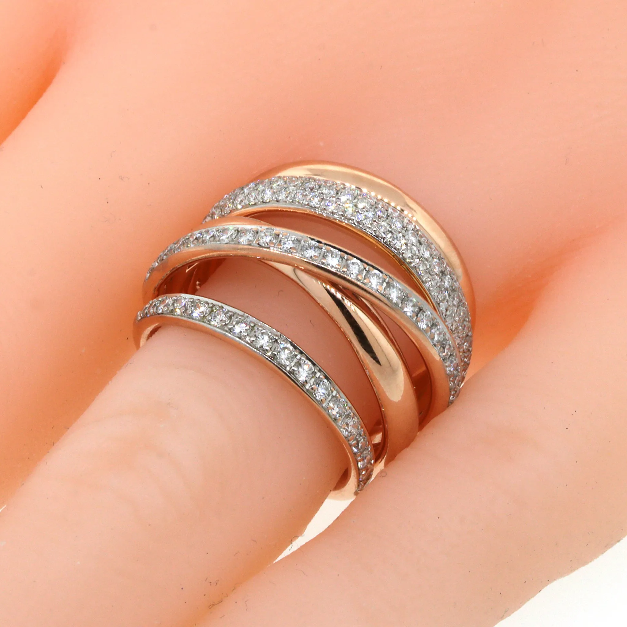 Multi-Band Diamond Fashion Ring in 18k Rose Gold