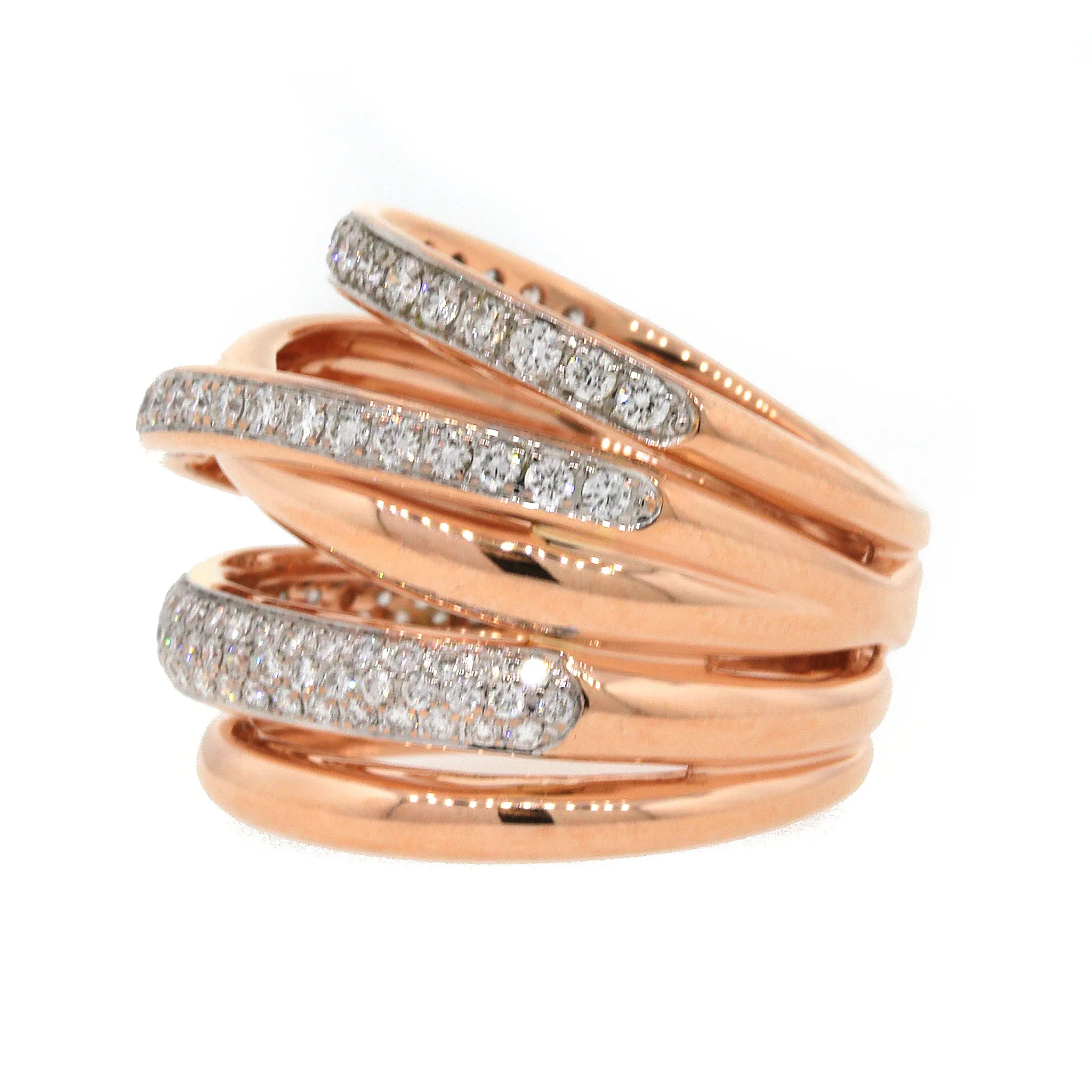 Multi-Band Diamond Fashion Ring in 18k Rose Gold