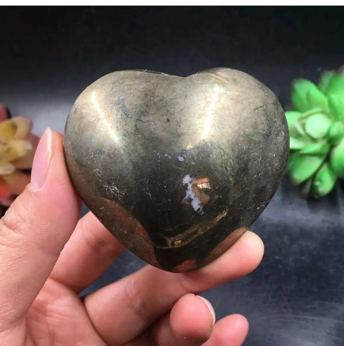 Natural Chalcopyrite gemstone Heart