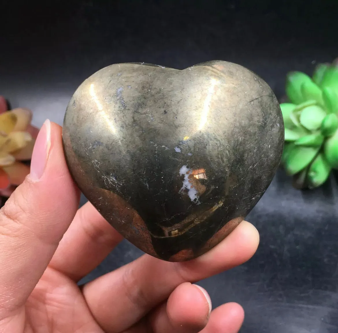 Natural Chalcopyrite gemstone Heart