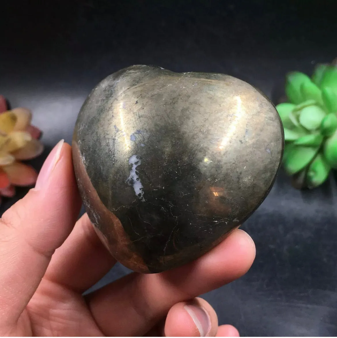 Natural Chalcopyrite gemstone Heart