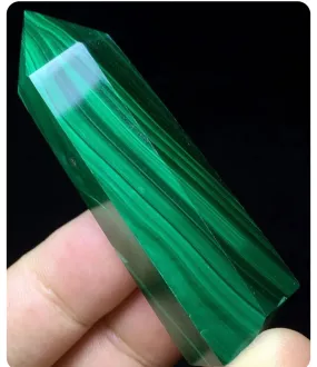 Natural Malachite Wand obelisk tower point crystal reiki point gemstone semiprecious