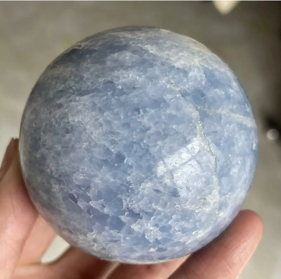 Natural Polished Blue Celestite gemstone Sphere