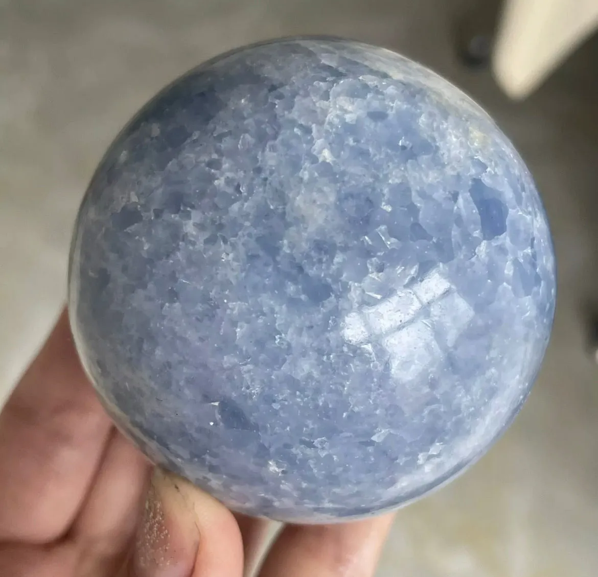 Natural Polished Blue Celestite gemstone Sphere