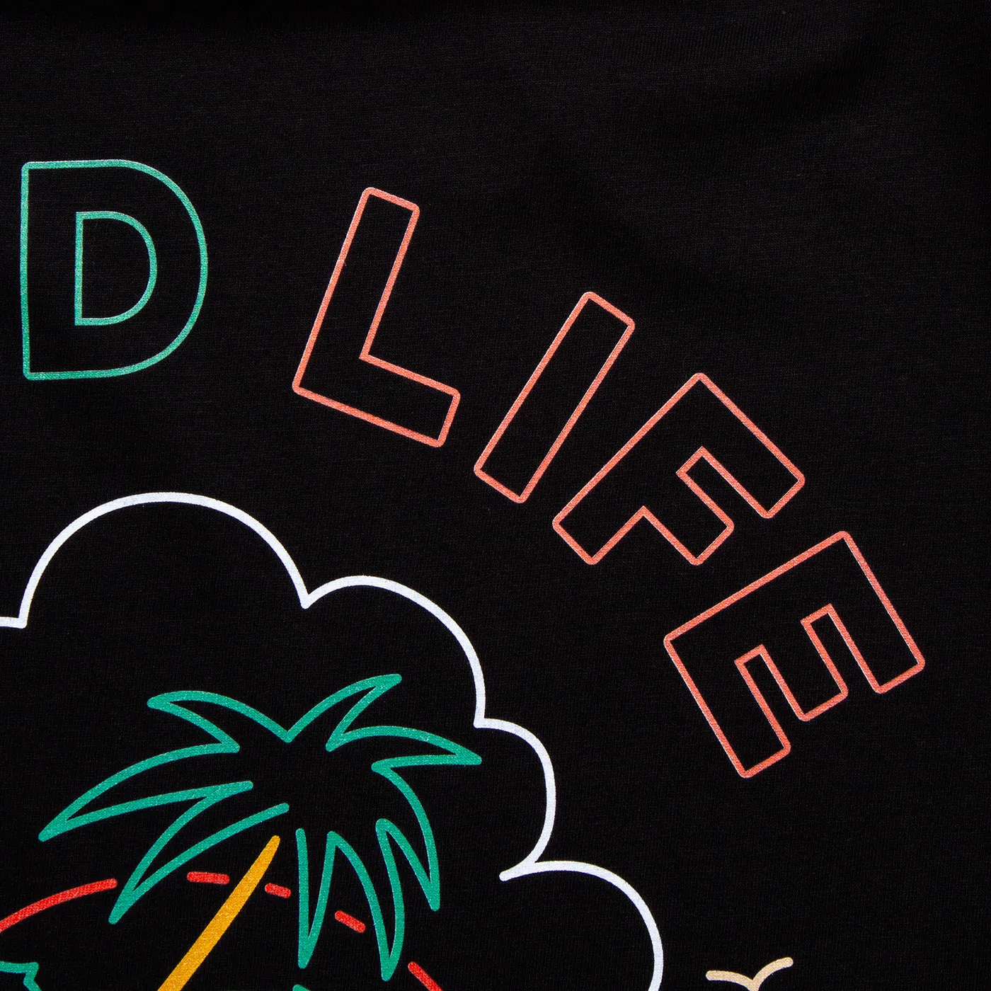 Neon Good Life Front Print - Tshirt - Black