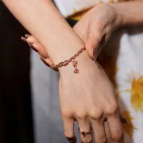 New Alphabet I Bracelet [Champagne/White gems]