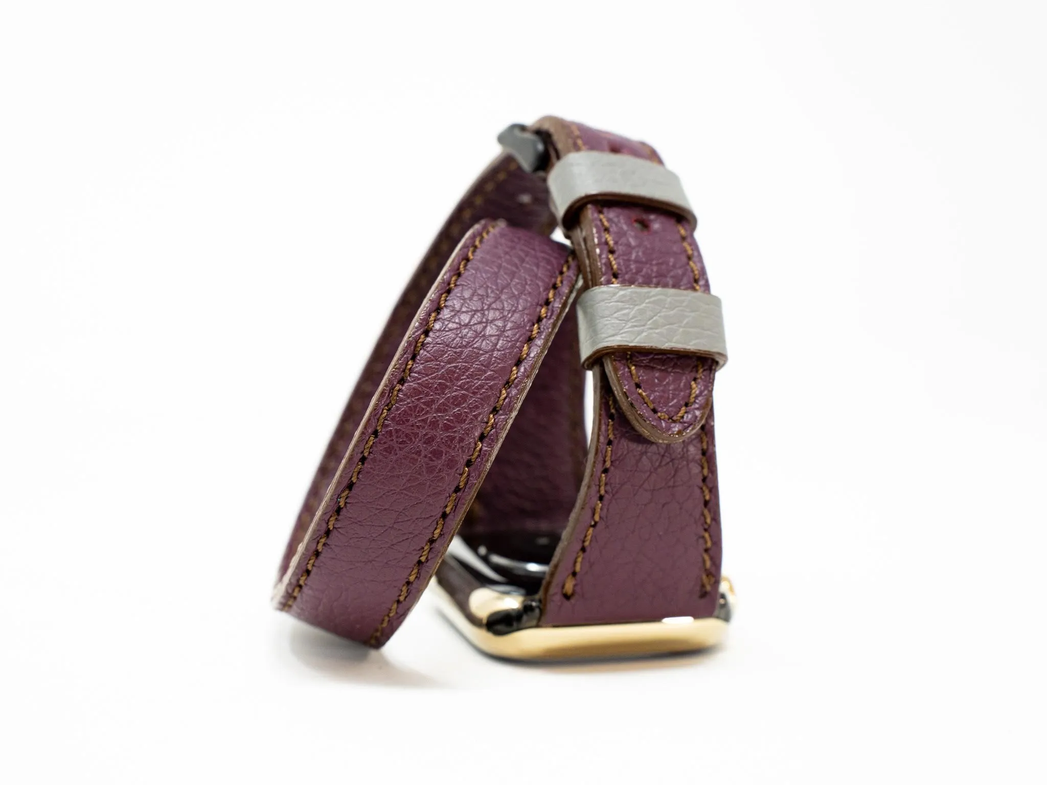 Olpr. leather goods co. Petite Double Italian Leather Apple Watch Band - Plum