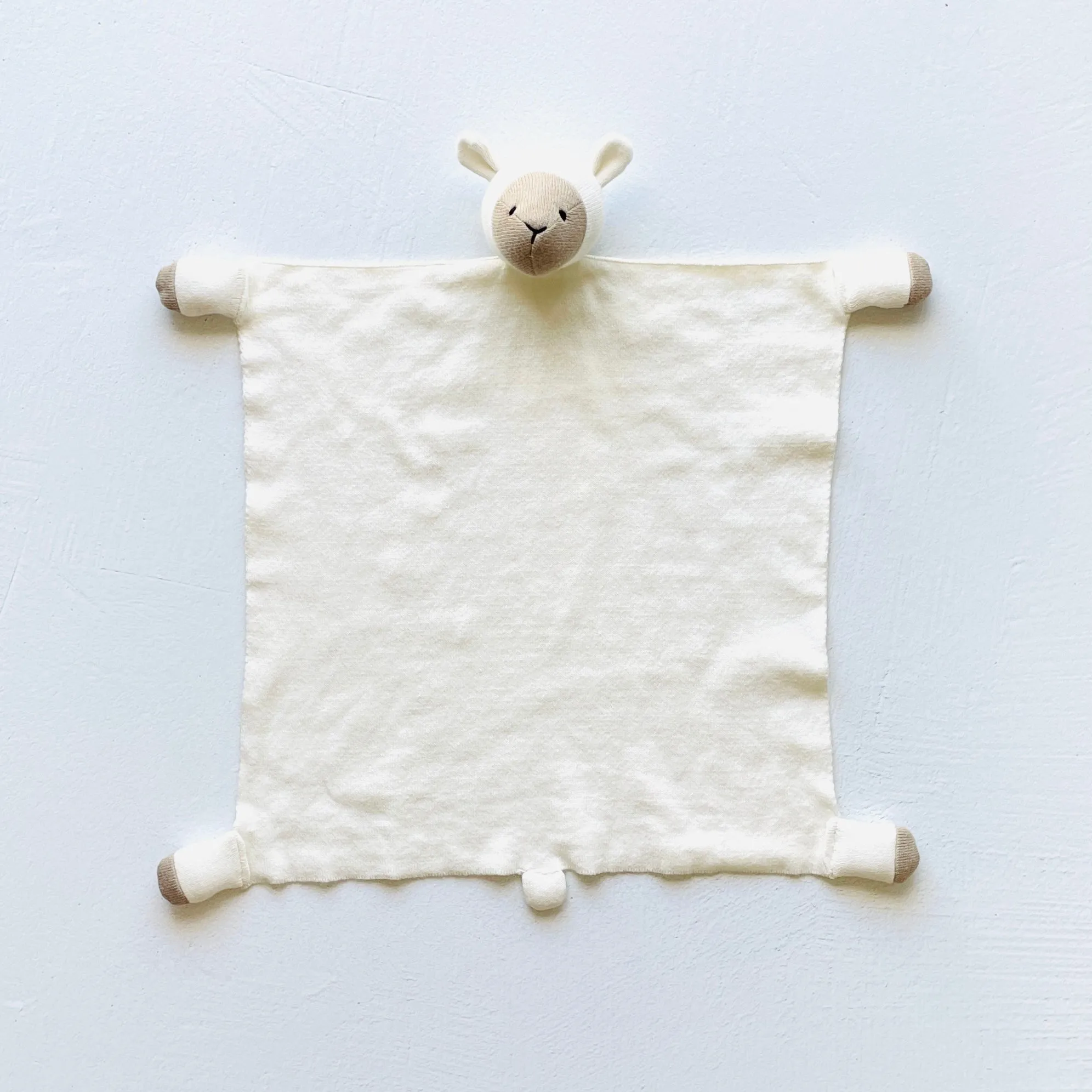 Organic Baby Lovey Security Blanket Cuddle Cloth  - Lamb