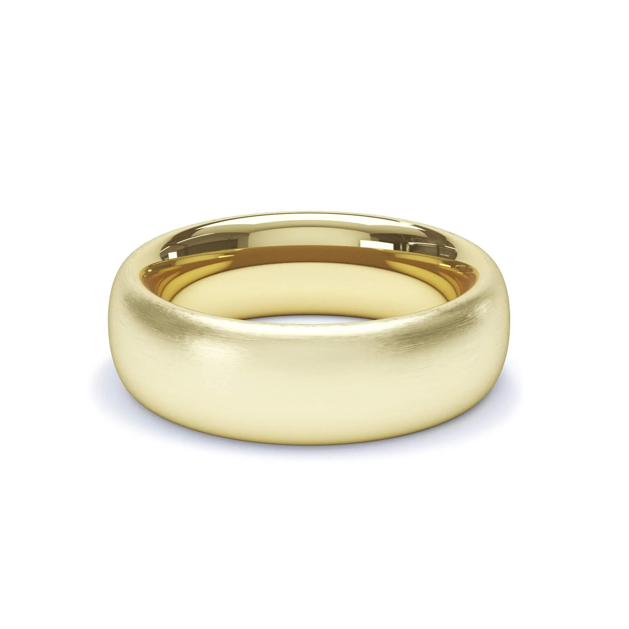 - Oval Profile Satin Wedding Ring 9k Yellow Gold