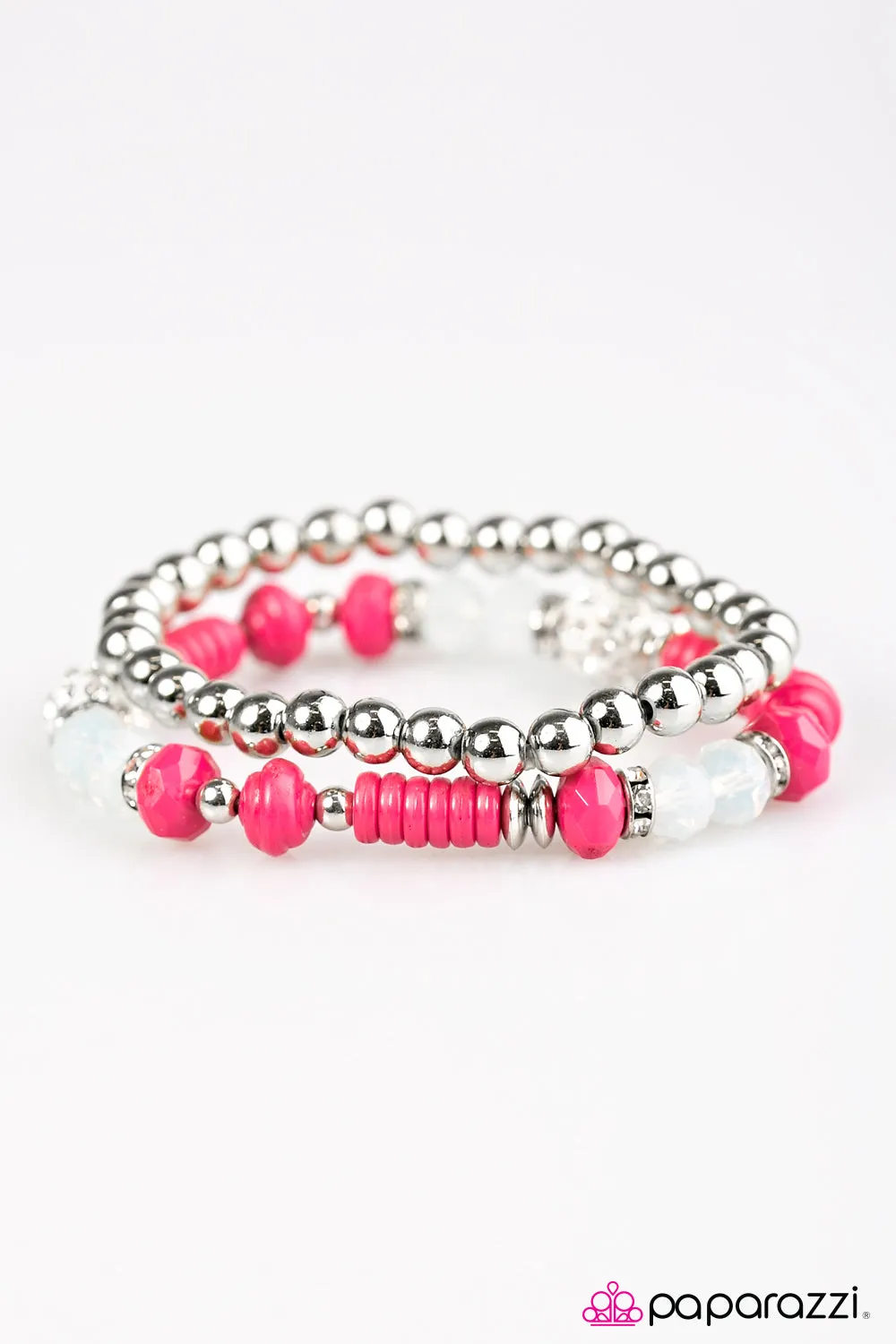 Paparazzi Accessories - My Dance Card Is Full #B218 Peg - Pink Bracelet