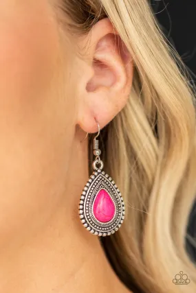 Paparazzi Earring ~ Happy Horizons - Pink