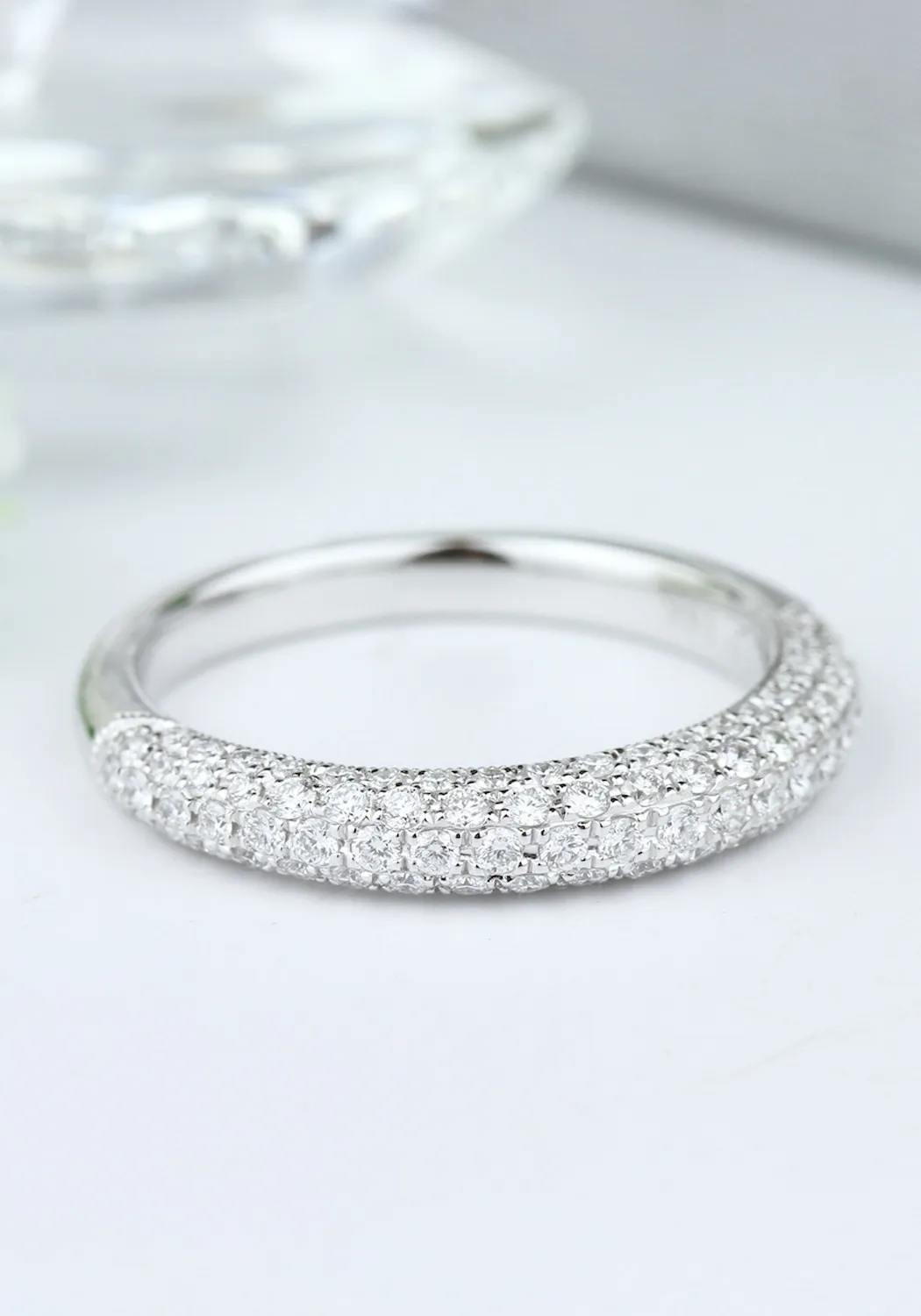 Parade Design 18KWG Pavé Diamond Half Band