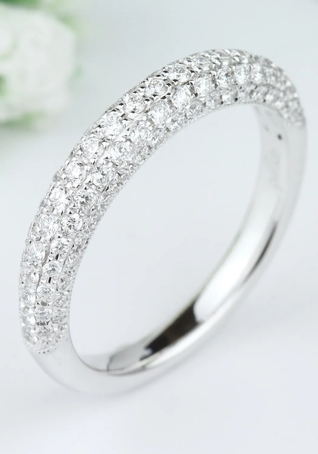 Parade Design 18KWG Pavé Diamond Half Band