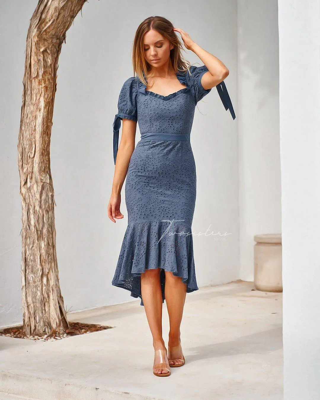 Parker Dress - Steel Blue