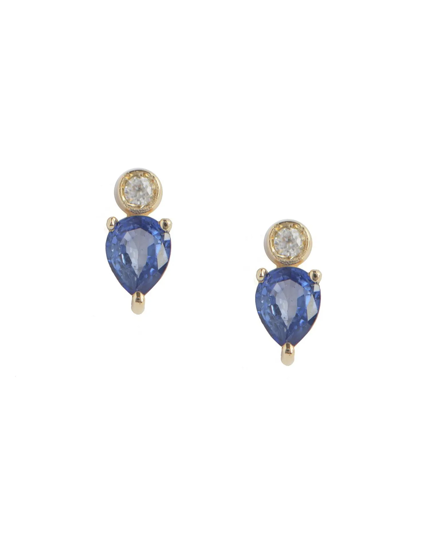 Pear Sapphire Stud