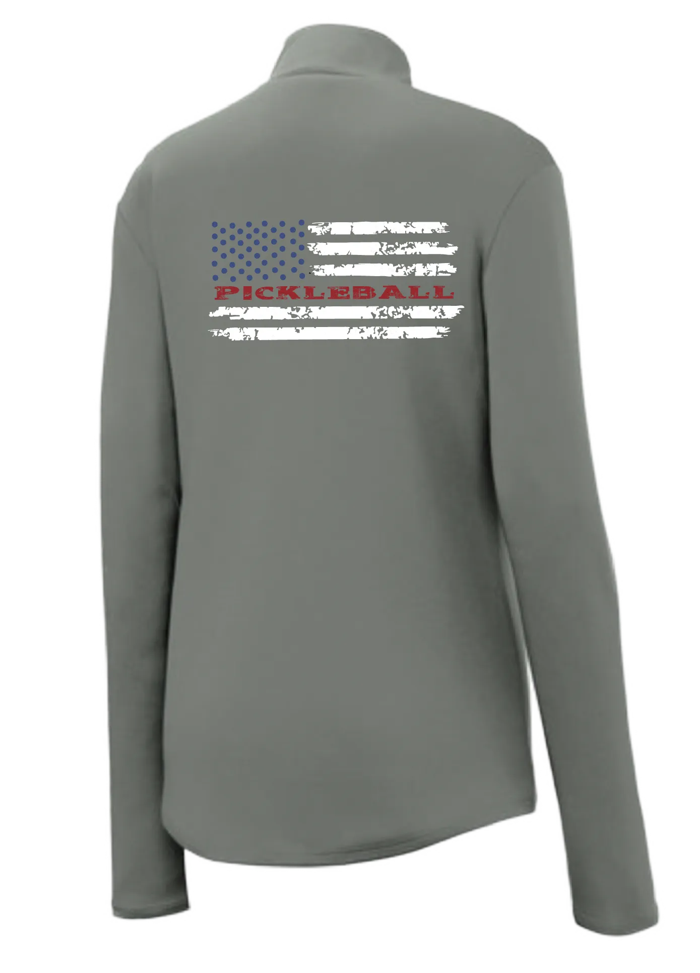 Pickleball Flag Horizontal (Customizable) | Women’s 1/4 Zip Pullover Athletic Shirt | 100% Polyester