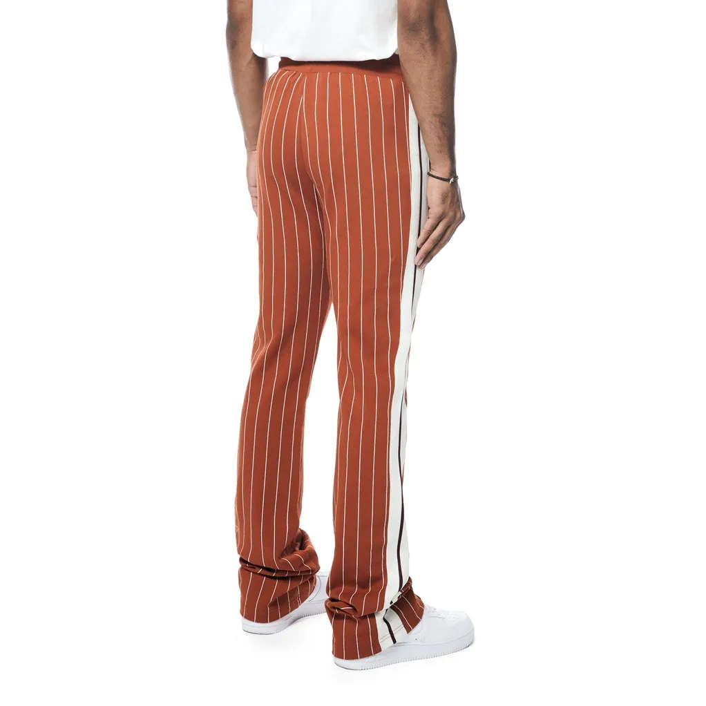 Pin Striped Varsity Track Pants - Cinnamon