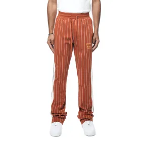 Pin Striped Varsity Track Pants - Cinnamon