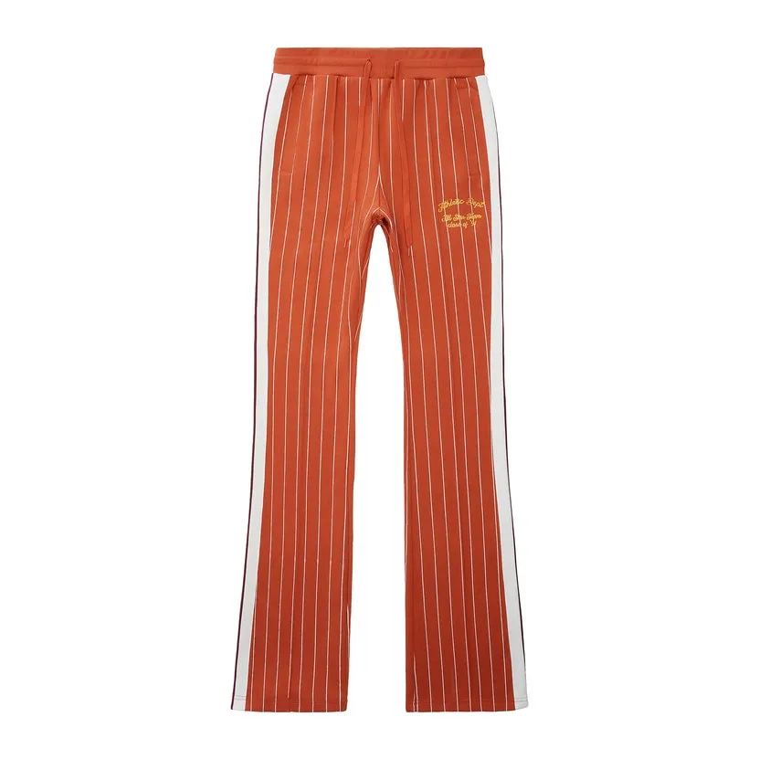 Pin Striped Varsity Track Pants - Cinnamon