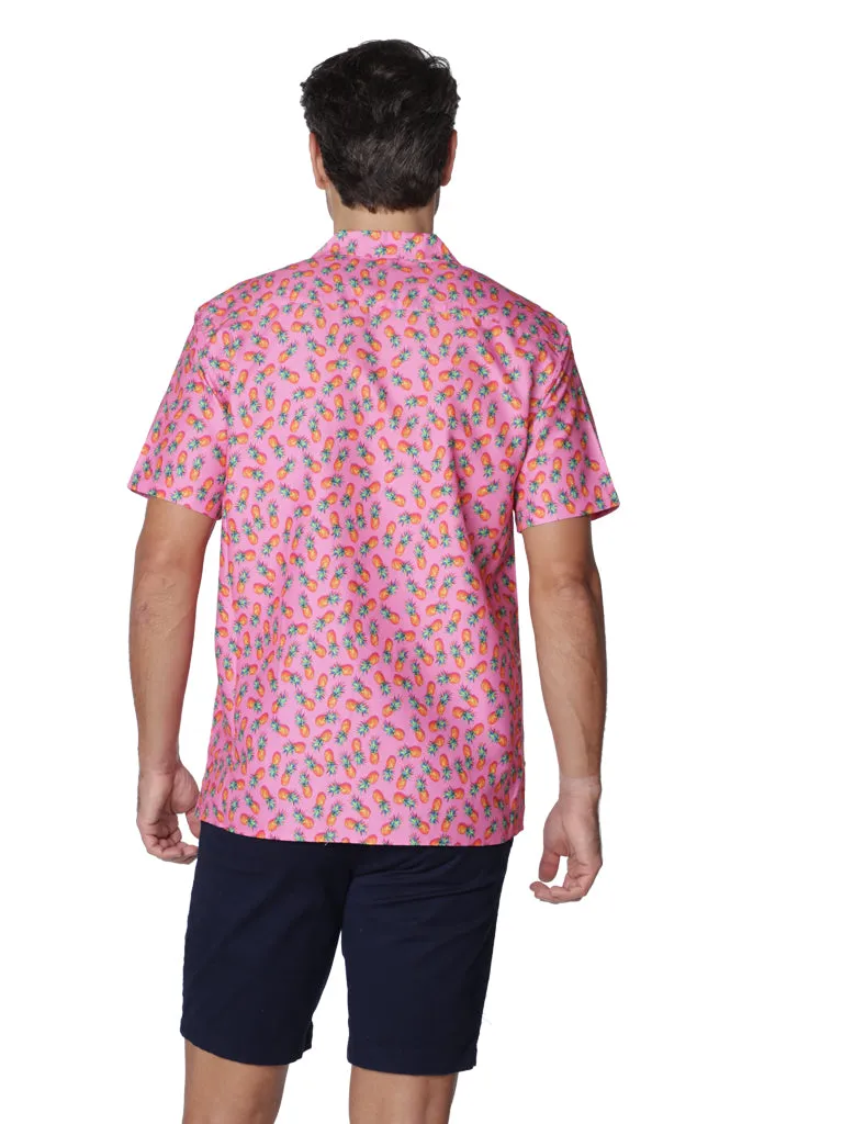 Printed Lux Hawaiian "Pink Pineapple" shirt