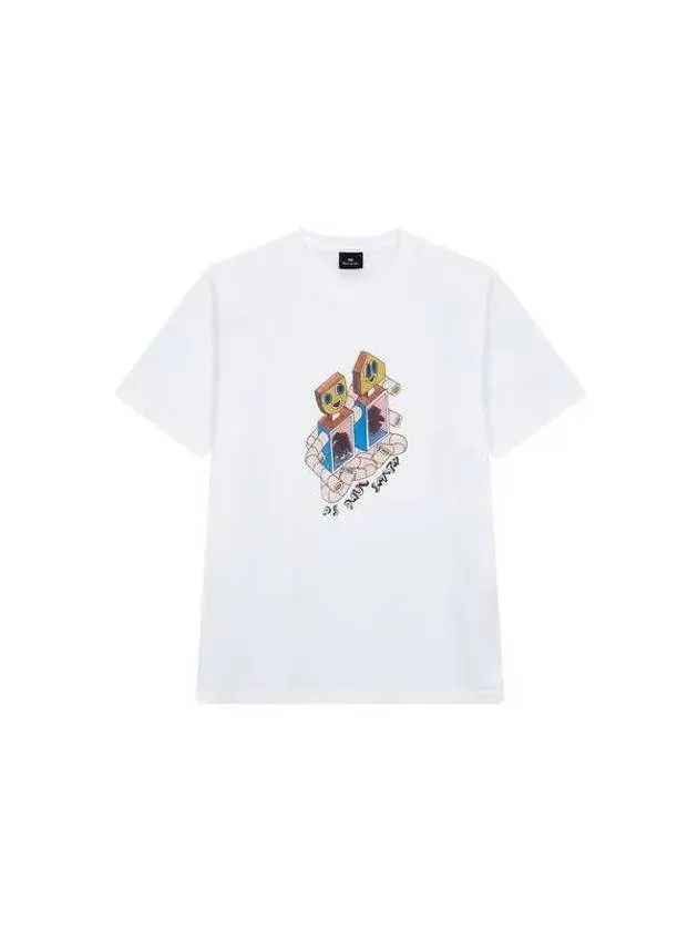 PS Robot Graphic Cotton T Shirt White