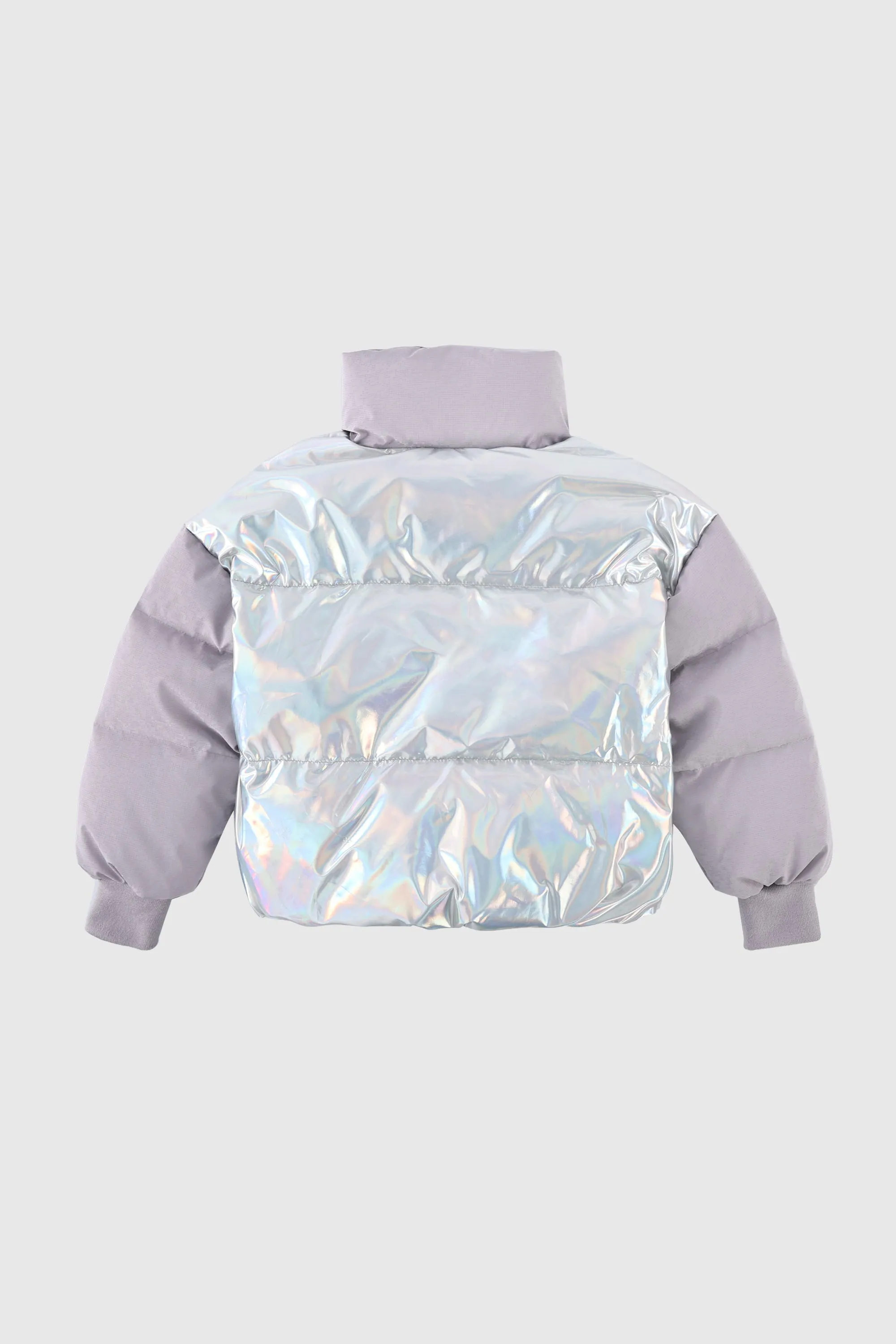 Puff-O Colorlay Kid's Cropped Puffer Jacket - Light Purple