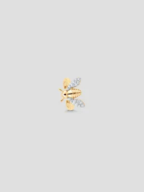 Queen Bee Yellow Gold White Diamond Ear Cuff