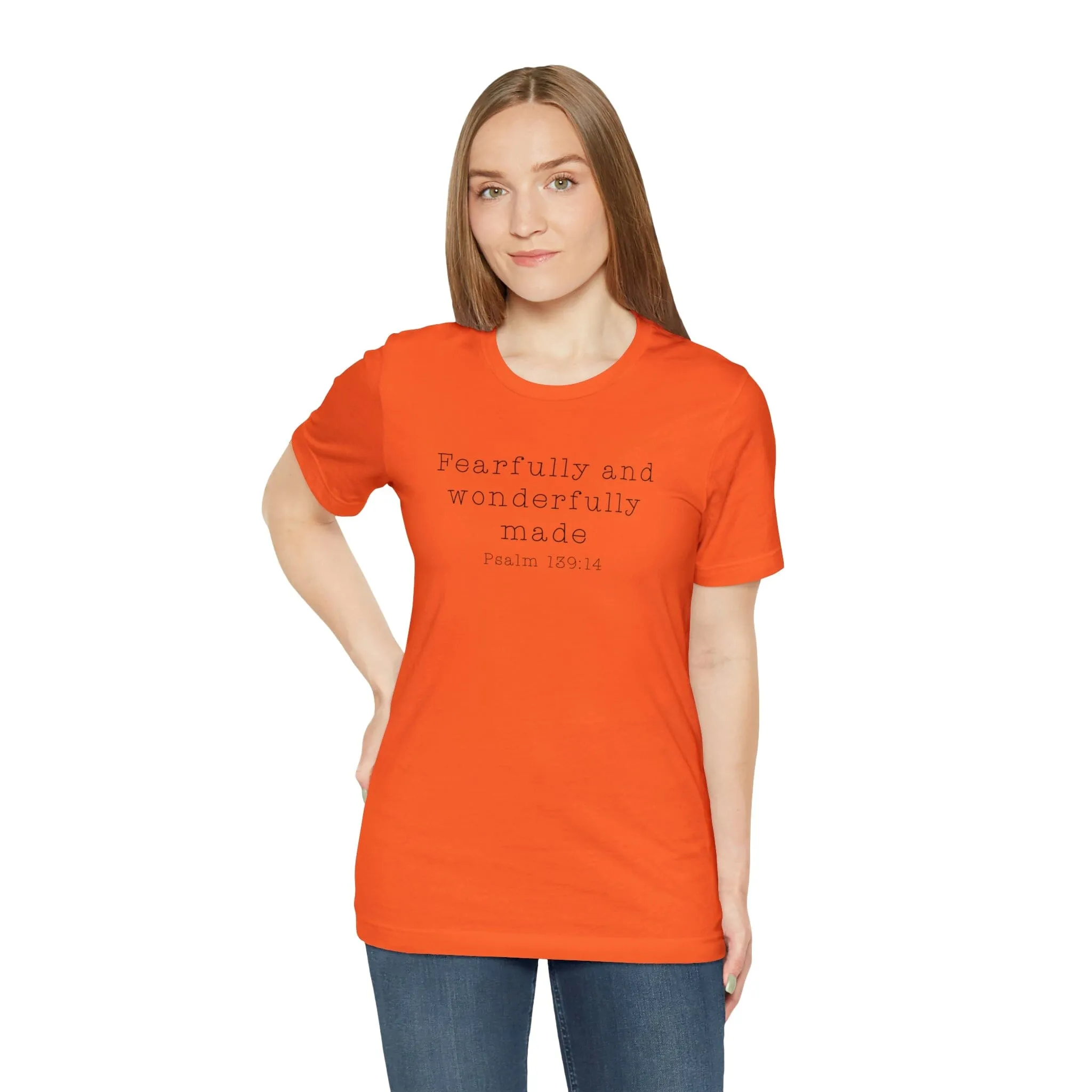 "Fearfully and Wonderfully Made" Bella Canvas Unisex Jersey Short Sleeve Tee