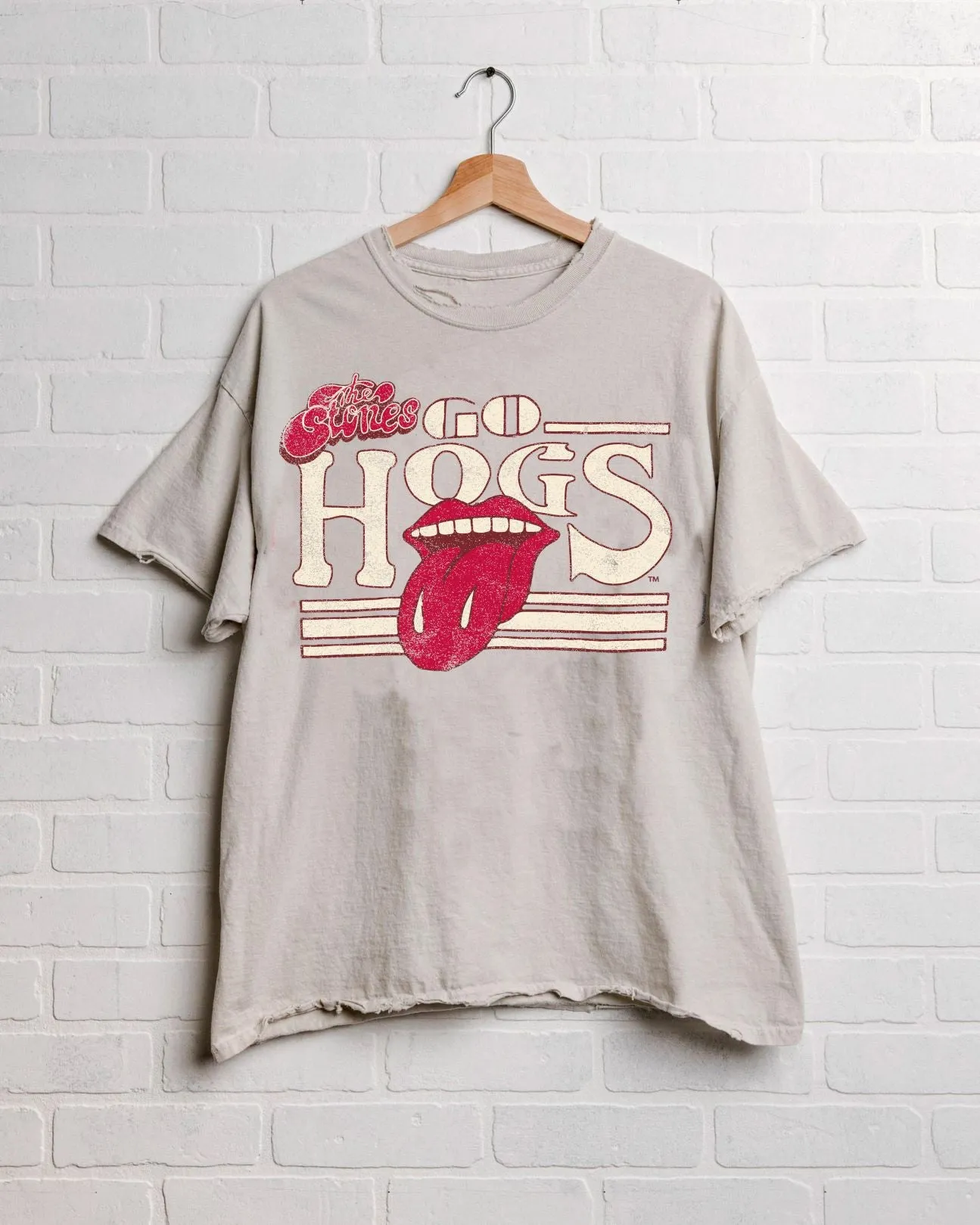 Rolling Stones Hogs Stoned Off White Thrifted Tee