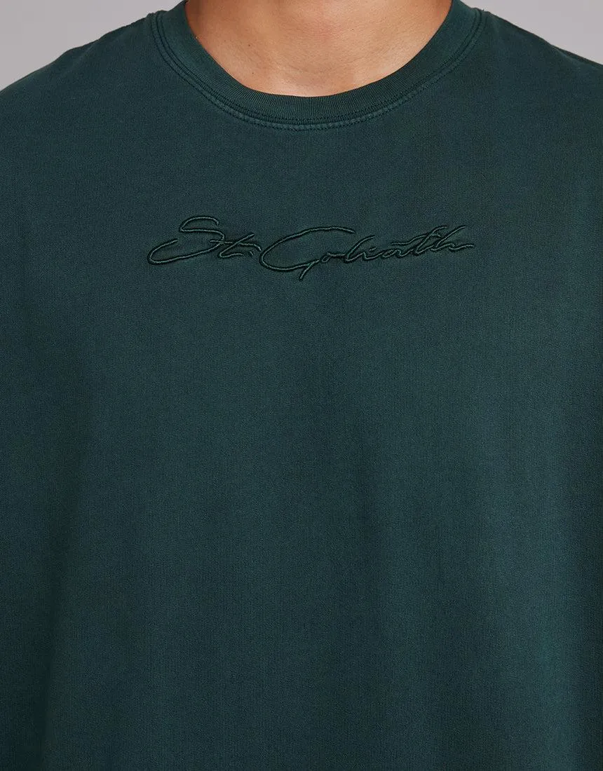 Script Fleece Tee - Green