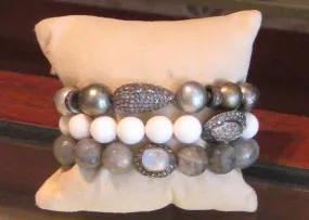 Semi Precious And Diamond Assorted Bracelets