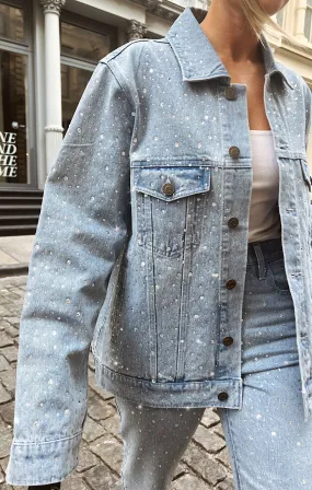 Show Me Your Mumu Dover Crystal Denim Jacket