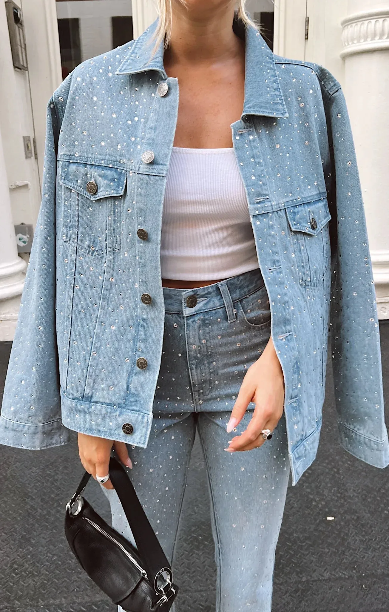 Show Me Your Mumu Dover Crystal Denim Jacket