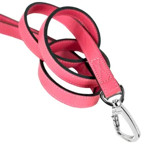 Signature Dog Leash in Petal Pink & Nickel