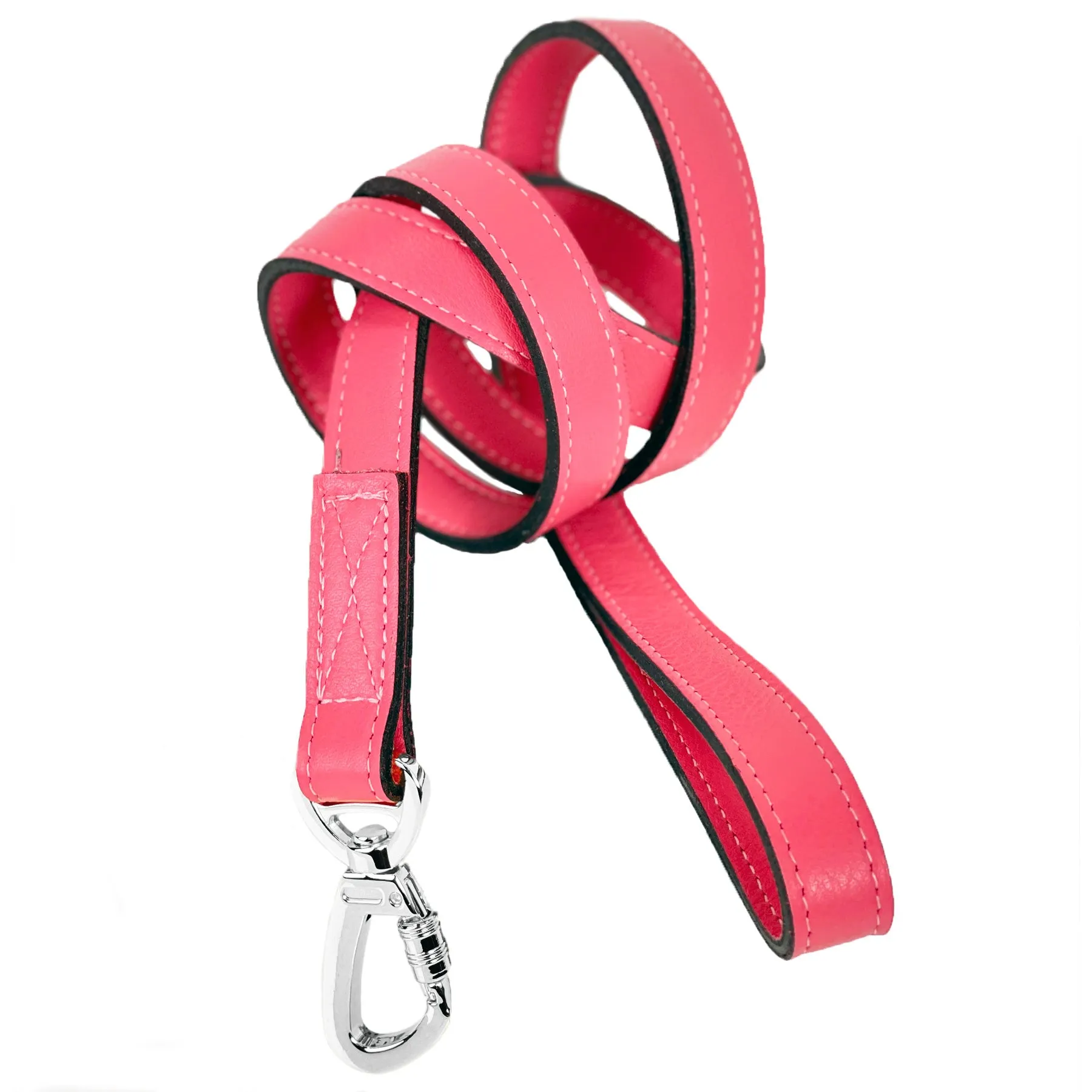 Signature Dog Leash in Petal Pink & Nickel