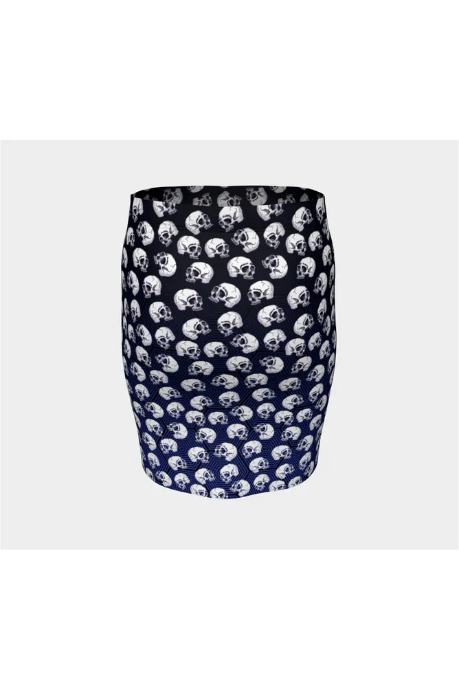 Skull Print Fitted Skirt