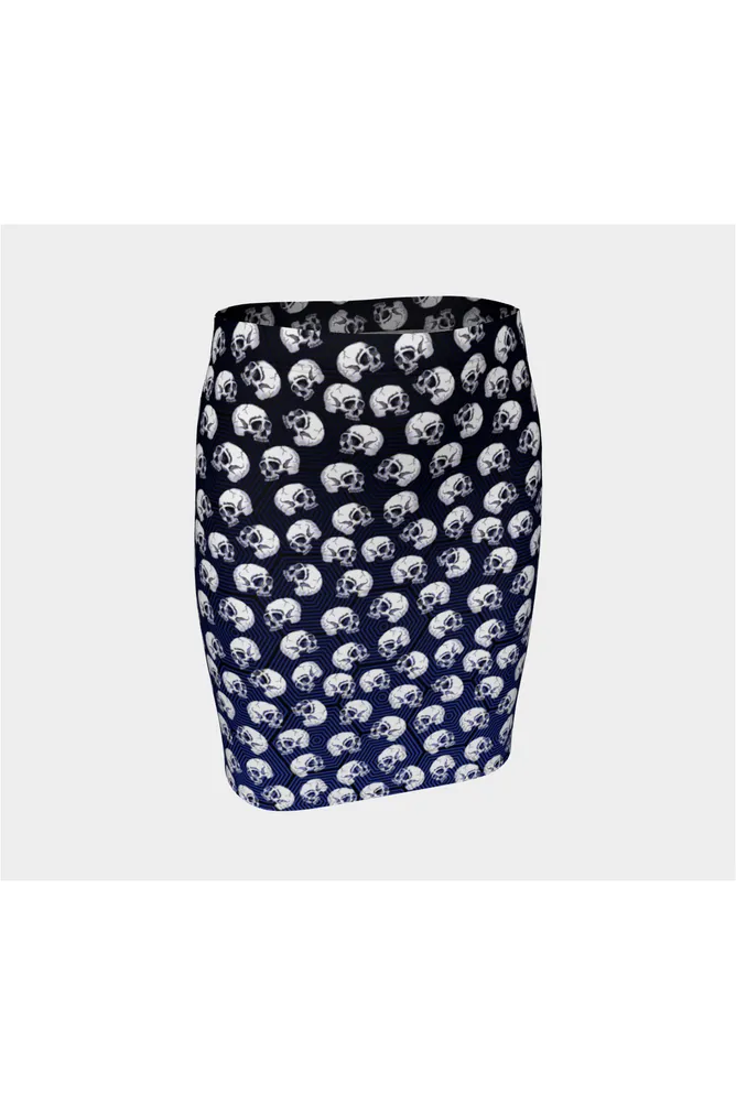 Skull Print Fitted Skirt