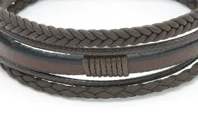 Sleek Genuine Leather Braided Bracelet 15mm Magnetic Lock Clasp Fathers Day Gift