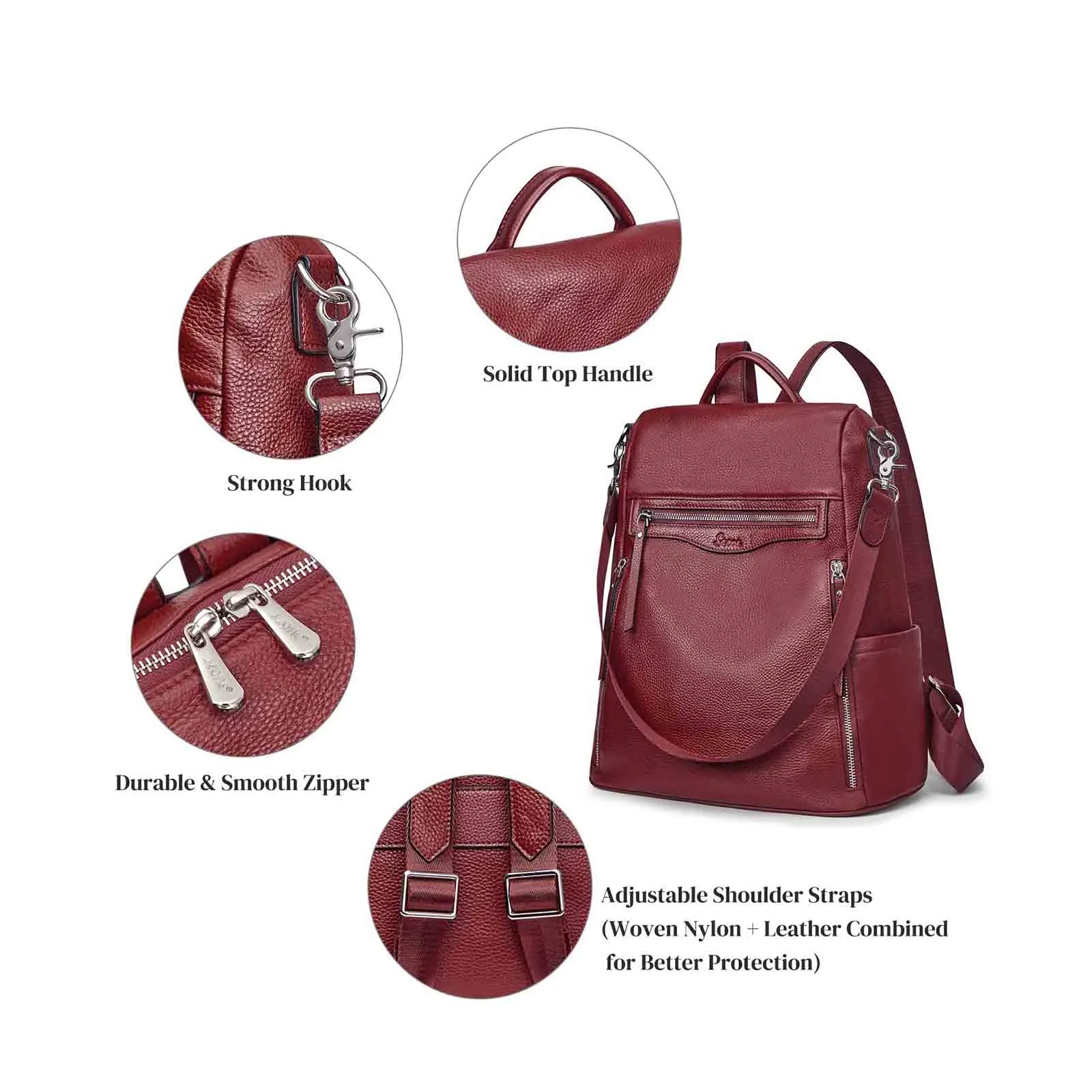 Soft College Leather Backpack