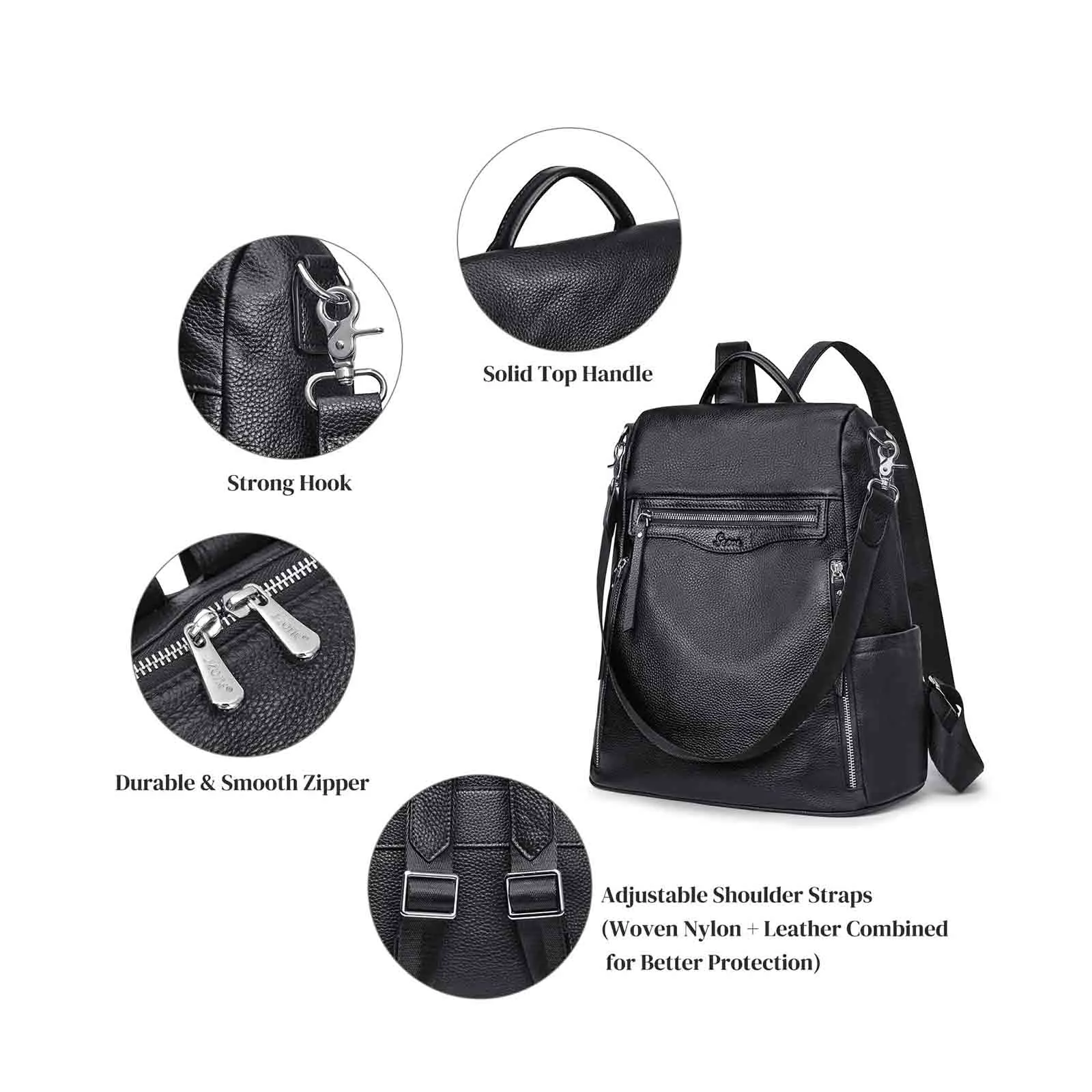 Soft College Leather Backpack