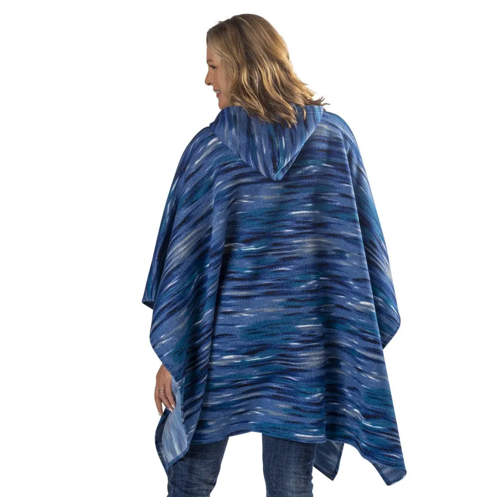 Space Dye Sweater Knit Fleece Poncho