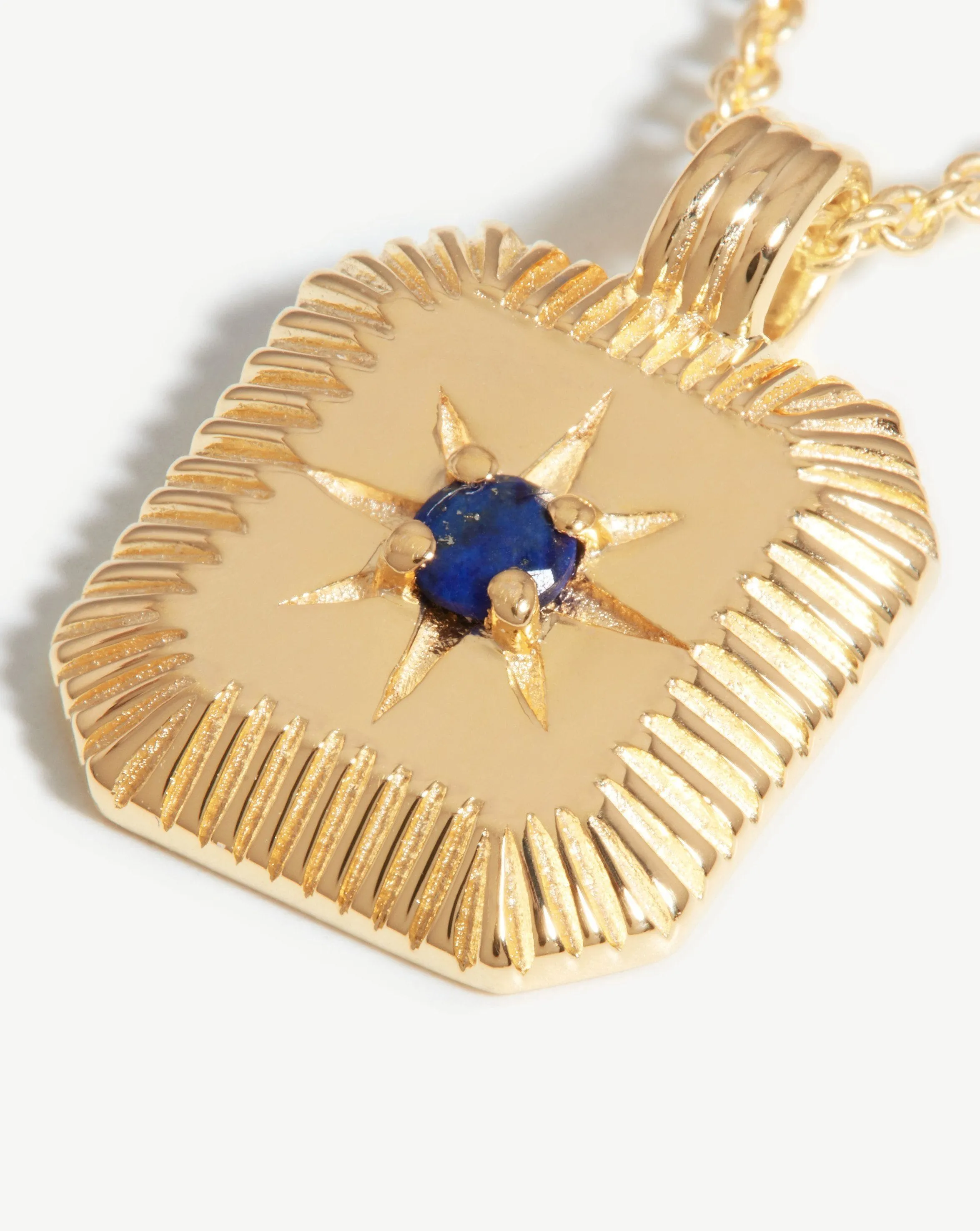 Star Ridge Birthstone Pendant Necklace | 18ct Gold Vermeil/Lapis