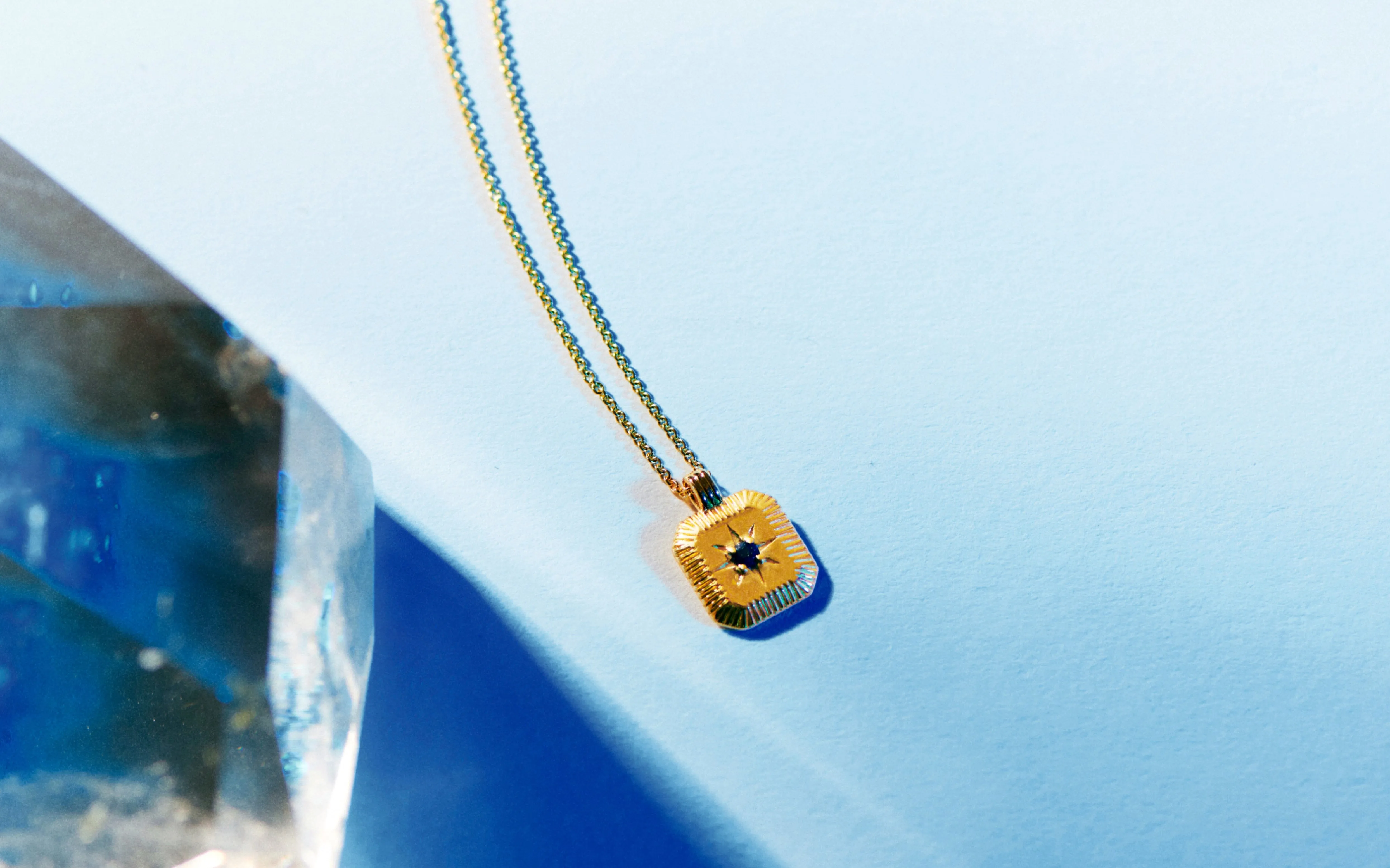 Star Ridge Birthstone Pendant Necklace | 18ct Gold Vermeil/Lapis